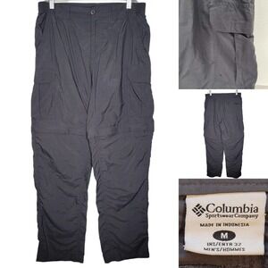 Columbia Men’s Medium 34 Gray Silver Ridge Convertible Cargo Pants Nylon